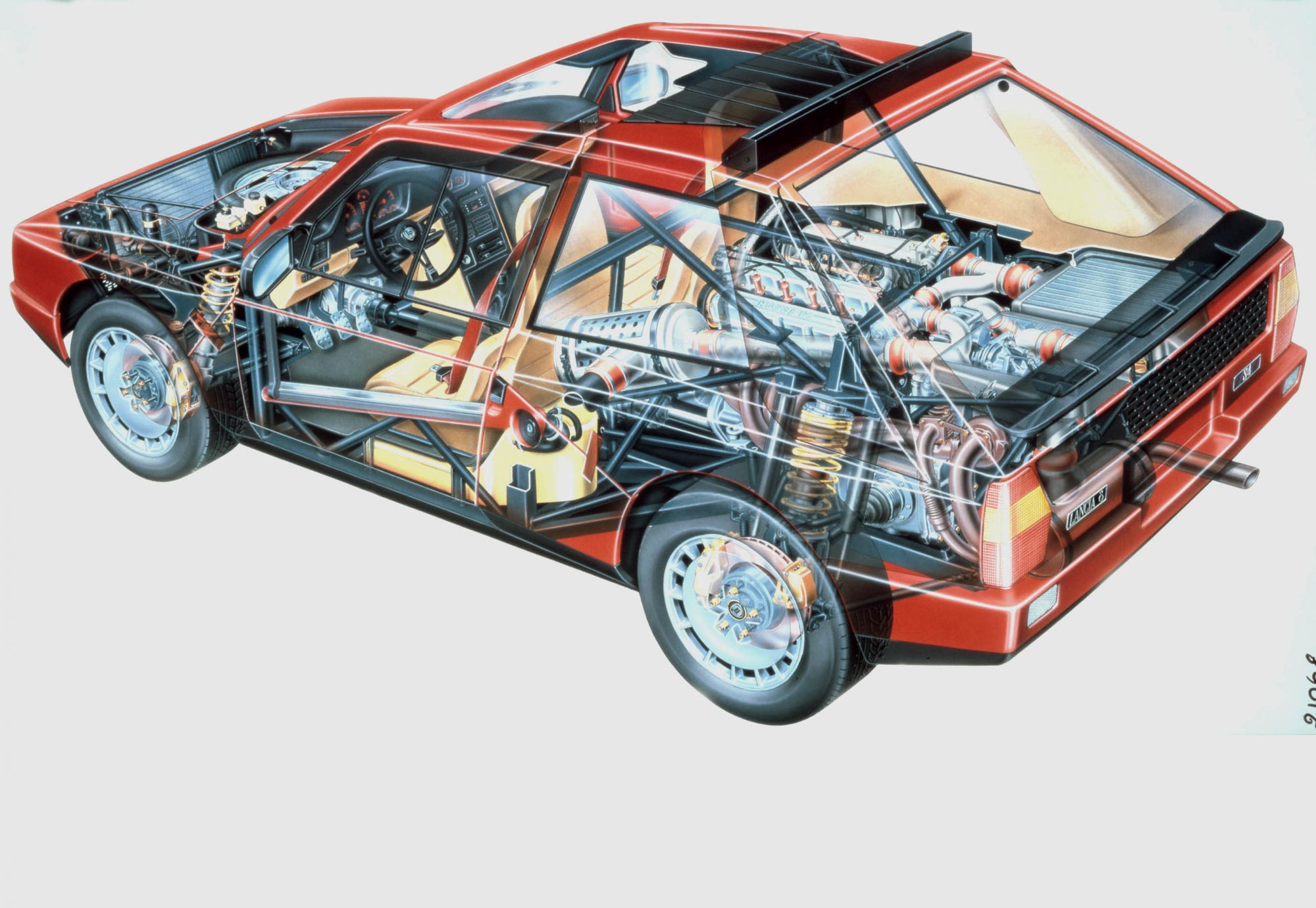 Lancia, Lancia Delta, Group B, rally car, Delta S4, Delta Stradale, cutaway image