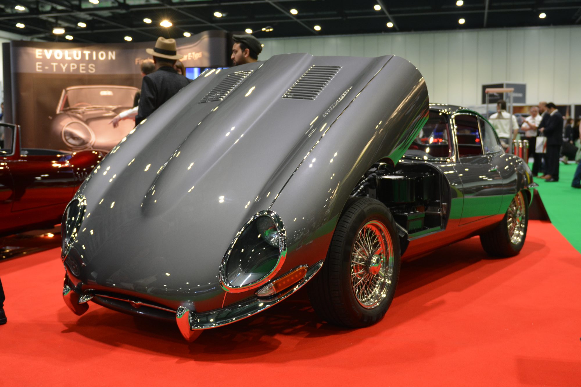 Car Show, Classic car show, London Motor Show, Jaguar E Type bonnet